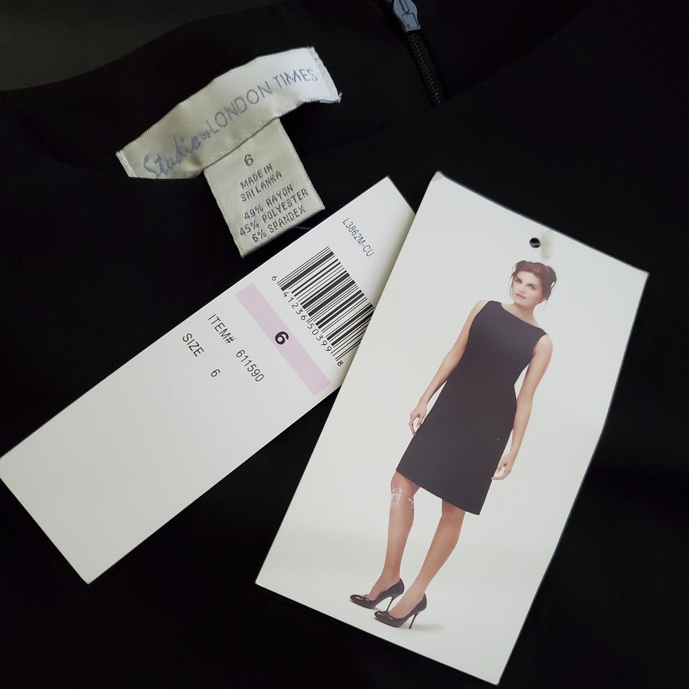 London Times Black Sheath Dress New With Tags